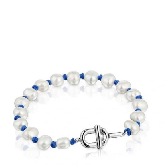 TOUS Blue and White Beaded Bracelet